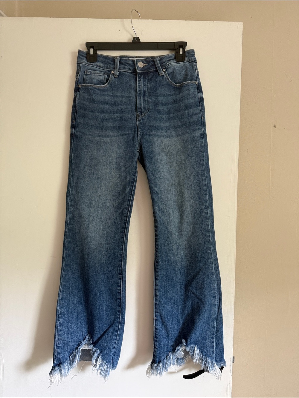 Risen Medium High rise Fray Hem Ankle Bootcut Jeans RDP5599